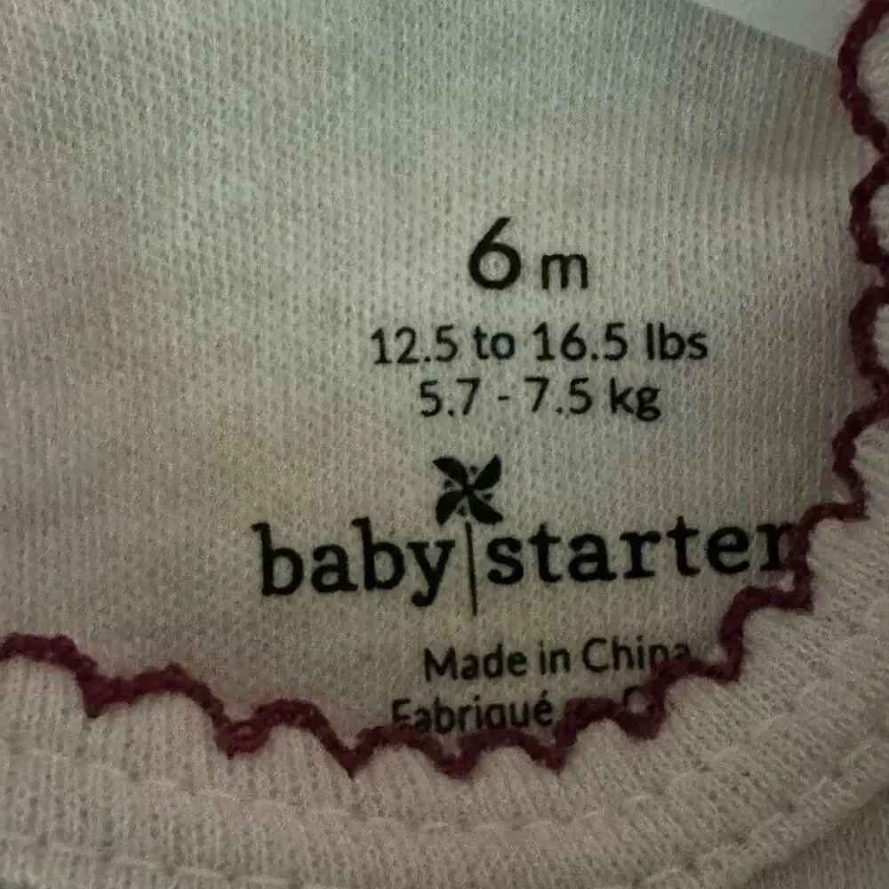 Baby Starter Cream and Maroon 2 piece skirt set | Size 6 Month